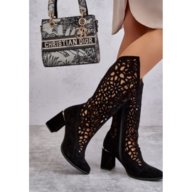 Lewski Shoes Bottes Daim Ajourées Leewski Shoes 3234 Noir le noir 2