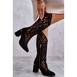 Lewski Shoes Bottes Daim Ajourées Leewski Shoes 3234 Noir le noir 3