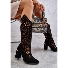 Lewski Shoes Bottes Daim Ajourées Leewski Shoes 3234 Noir le noir 6