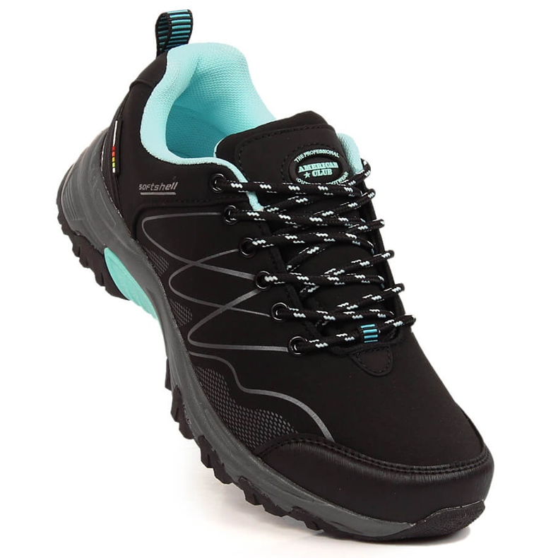 Chaussures de trekking imperméables femme American Club noir menthe le noir vert 1 Chaussures de trekking imperméables femme American Club noir menthe le noir vert 1
