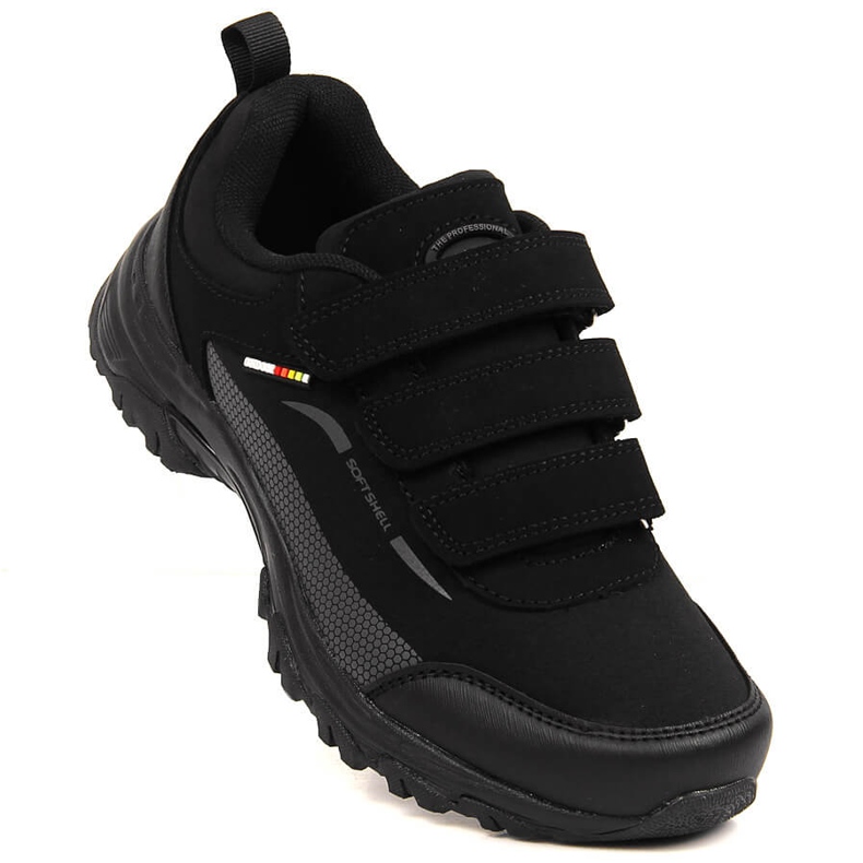 Bottes de randonnée imperméables à velcro American Club noires 1