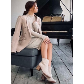 Bottes classiques en daim Natina Beige 6