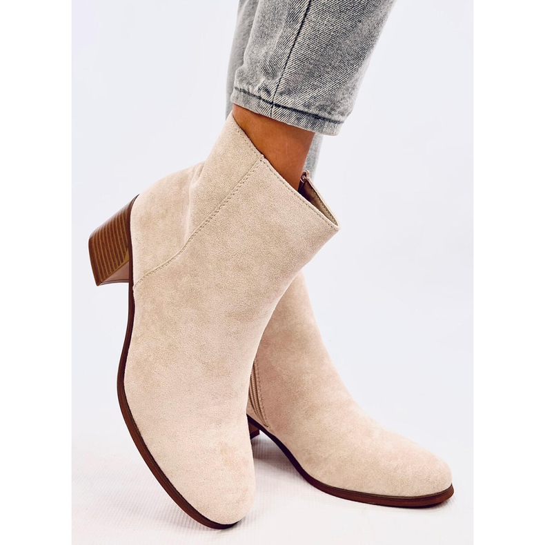 Bottes classiques en daim Natina Beige 2