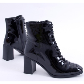 BM Bottines à talons hauts, laquées Aubrey Noir 1