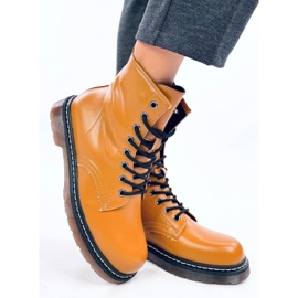 Carol Bottines bovver jaunes brun 3