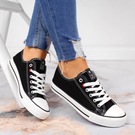 Baskets basses en textile noir NEWS 1