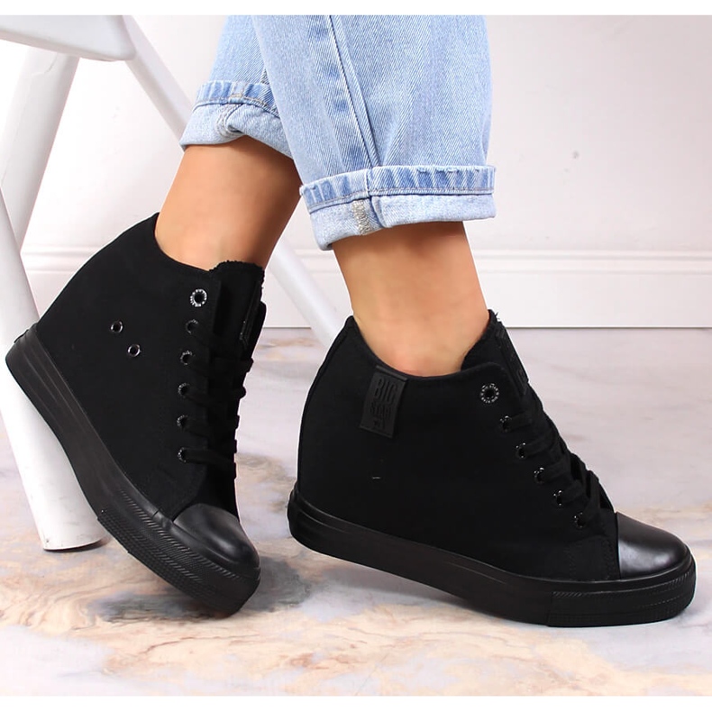 Baskets compensées noires pour femme Big Star LL274034 1