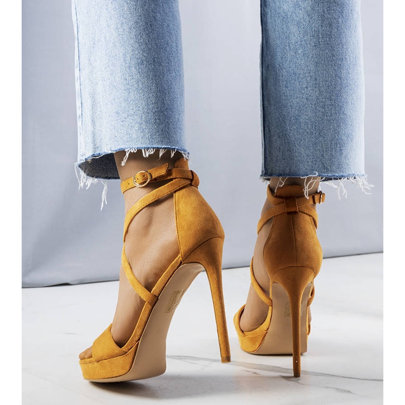 PA1 Sandales à talons camel Dorian brun jaune 1