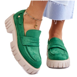 Chaussures à enfiler en daim pour femmes Vert Fiorell 11
