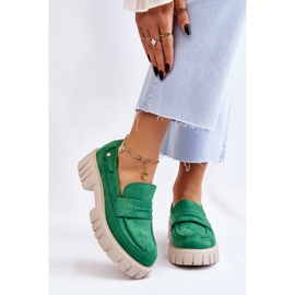 Chaussures à enfiler en daim pour femmes Vert Fiorell 2