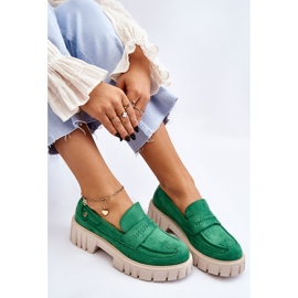 Chaussures à enfiler en daim pour femmes Vert Fiorell 8