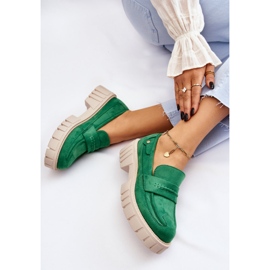 Chaussures à enfiler en daim pour femmes Vert Fiorell 9
