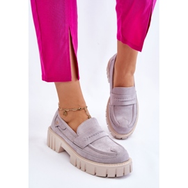 PS2 Chaussures à enfiler en daim pour femmes Gris Fiorell 5