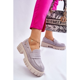 PS2 Chaussures à enfiler en daim pour femmes Gris Fiorell 9