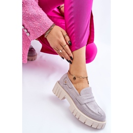 PS2 Chaussures à enfiler en daim pour femmes Gris Fiorell 8