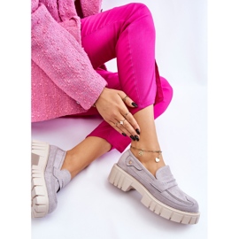 PS2 Chaussures à enfiler en daim pour femmes Gris Fiorell 10