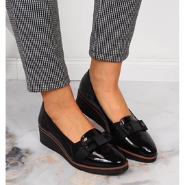 Chaussures compensées à lacets pour femmes avec un nœud noir Vinceza le noir 6