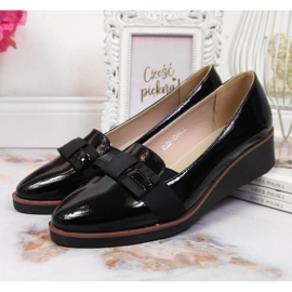 Chaussures compensées à lacets pour femmes avec un nœud noir Vinceza le noir 3