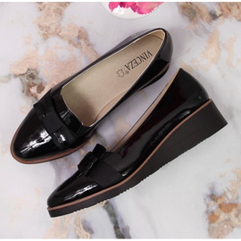 Chaussures compensées à lacets pour femmes avec un nœud noir Vinceza le noir 4