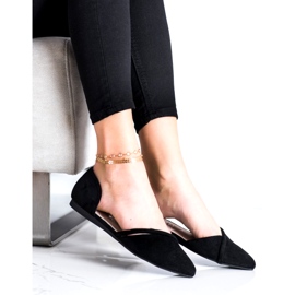 Goodin Ballerines En Daim Avec Découpe le noir 3