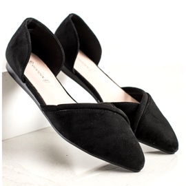 Goodin Ballerines En Daim Avec Découpe le noir 1
