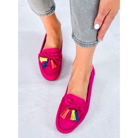 BM Mocassins Tamla fuchsia à franges rose 2
