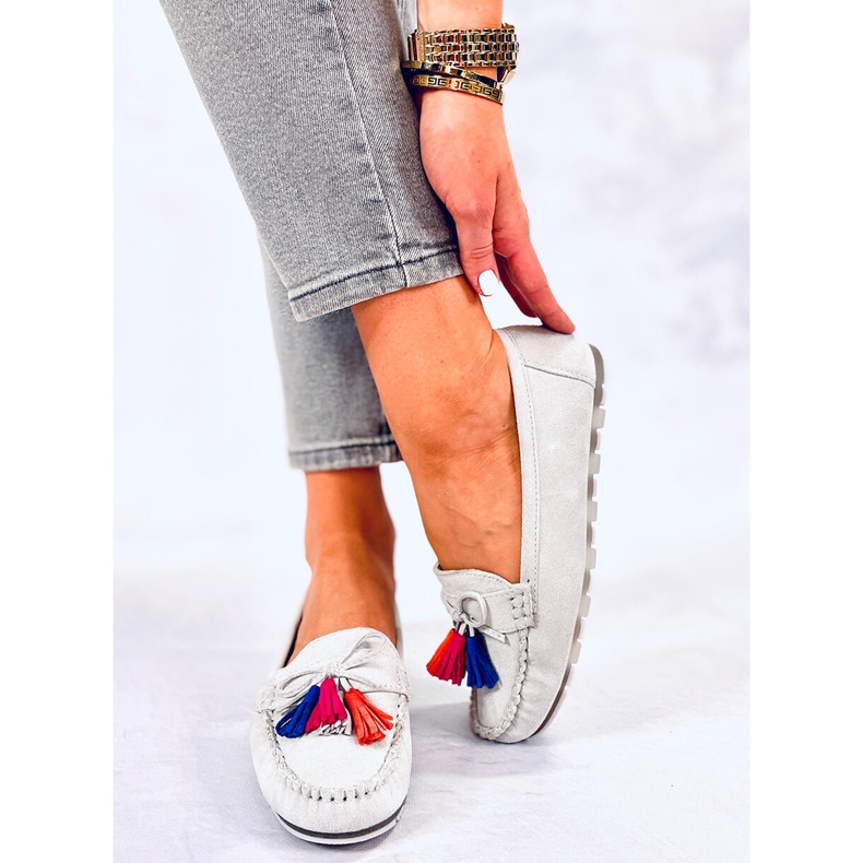 BM Tamla Gris mocassins à franges 1 BM Tamla Gris mocassins à franges 1