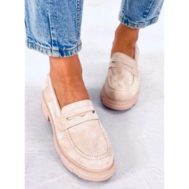 BM Mocassins à plateforme en daim de Jayne Beige 5
