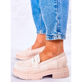 BM Mocassins à plateforme en daim de Jayne Beige 1