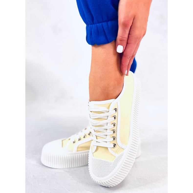 BM Baskets compensées femme Dors Jaune 1