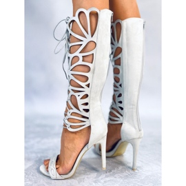 BM Sandales spartiates à talons aiguilles Miranda Grey gris 1