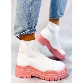 BM Bottines élastiques Withers BLANC/ROSE 1