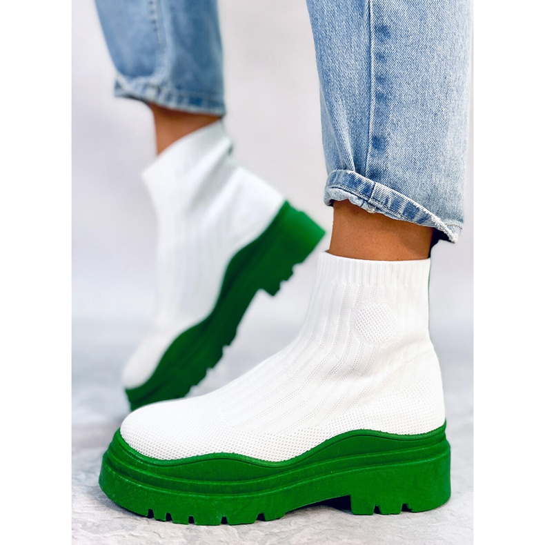 Bottines élastiques Withers BLANC/VERT blanche 1