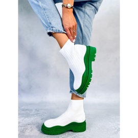 Bottines élastiques Withers BLANC/VERT blanche 2