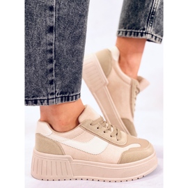 BM Baskets à plateforme Kirby Kaki beige 2