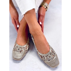 BM Ballerines ajourées Sarita Or doré 1