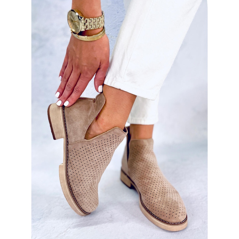 BM Bottes de printemps ajourées Neve Kaki beige 1