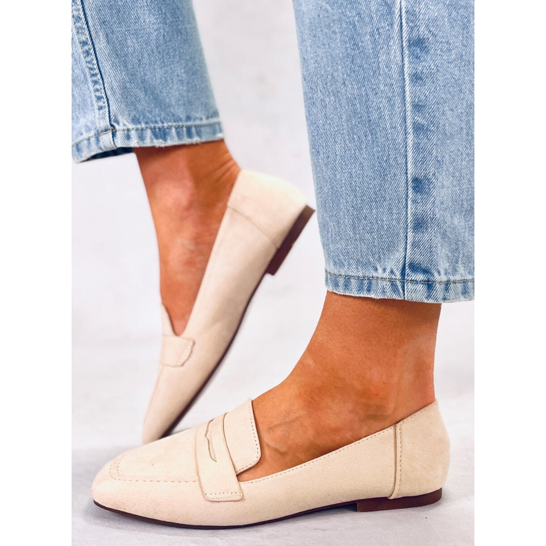 Class Mocassins classiques en daim Beige 1