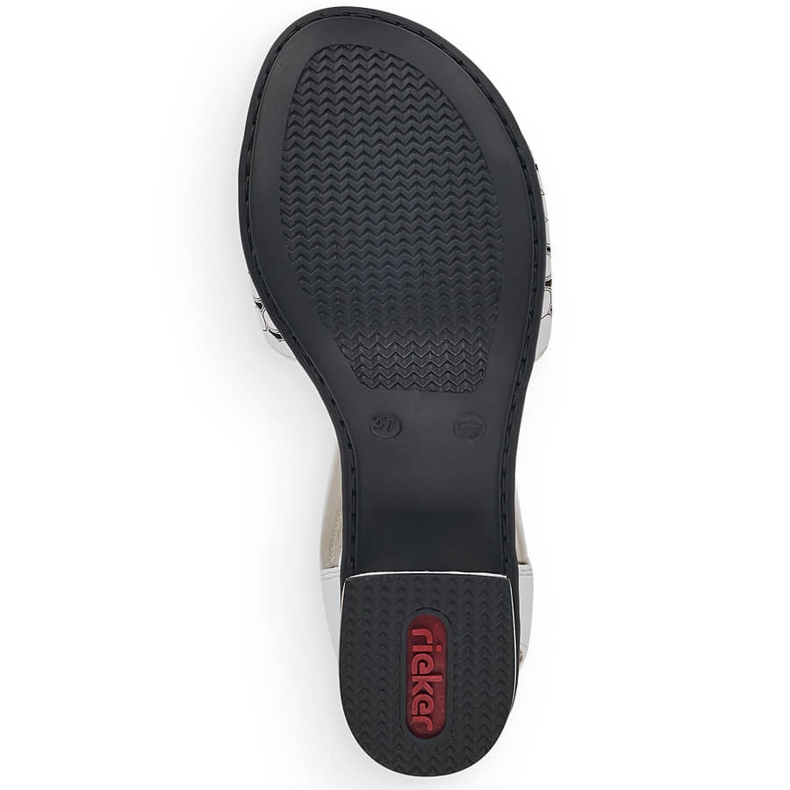 Sandales pour femmes en cuir avec caoutchouc blanc Rieker 64677 blanche 1