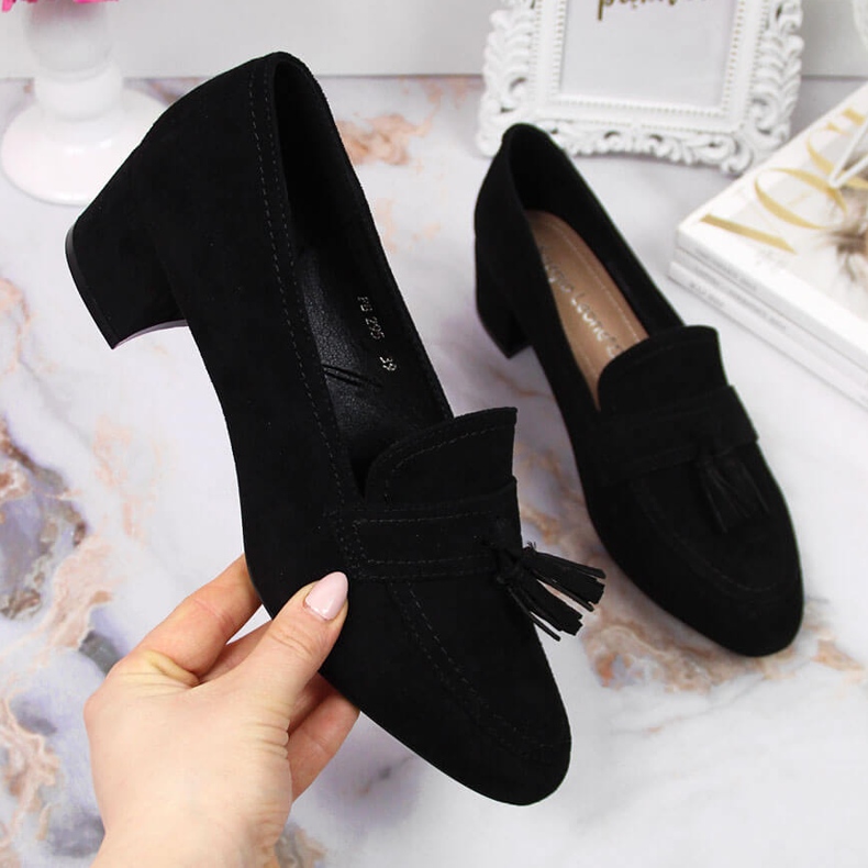 Richelieus pour femmes en daim noir de Sergio Leone le noir 1