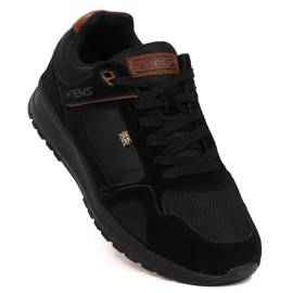 Chaussures de sport homme en cuir noir NEWS 1