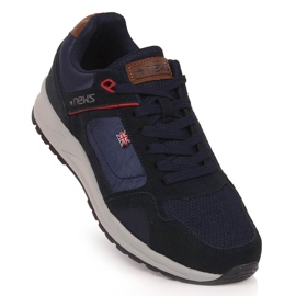 NEWS chaussures de sport en cuir pour homme bleu marine 1