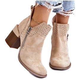 PM1 Bottines Camden Daim à Talons Chunky Beige Clair 11