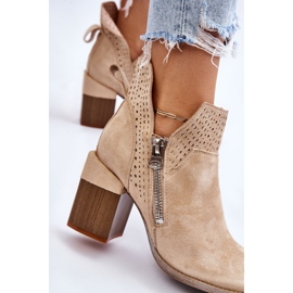 PM1 Bottines Camden Daim à Talons Chunky Beige Clair 8