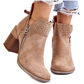 PM1 Bottes à talons épais en suède beiges Camden 10