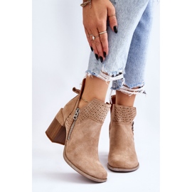 PM1 Bottes à talons épais en suède beiges Camden 2