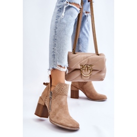 PM1 Bottes à talons épais en suède beiges Camden 3