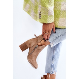 PM1 Bottes à talons épais en suède beiges Camden 5