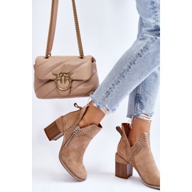 PM1 Bottes à talons épais en suède beiges Camden 4