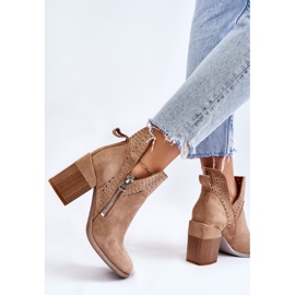 PM1 Bottes à talons épais en suède beiges Camden 7